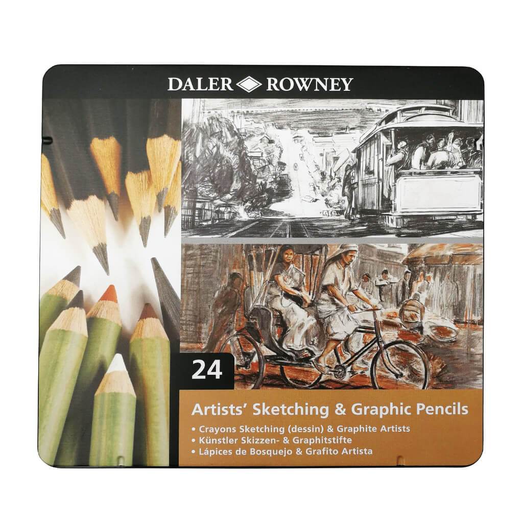 Sketching &amp; Graphic Pencil Tin 24pc