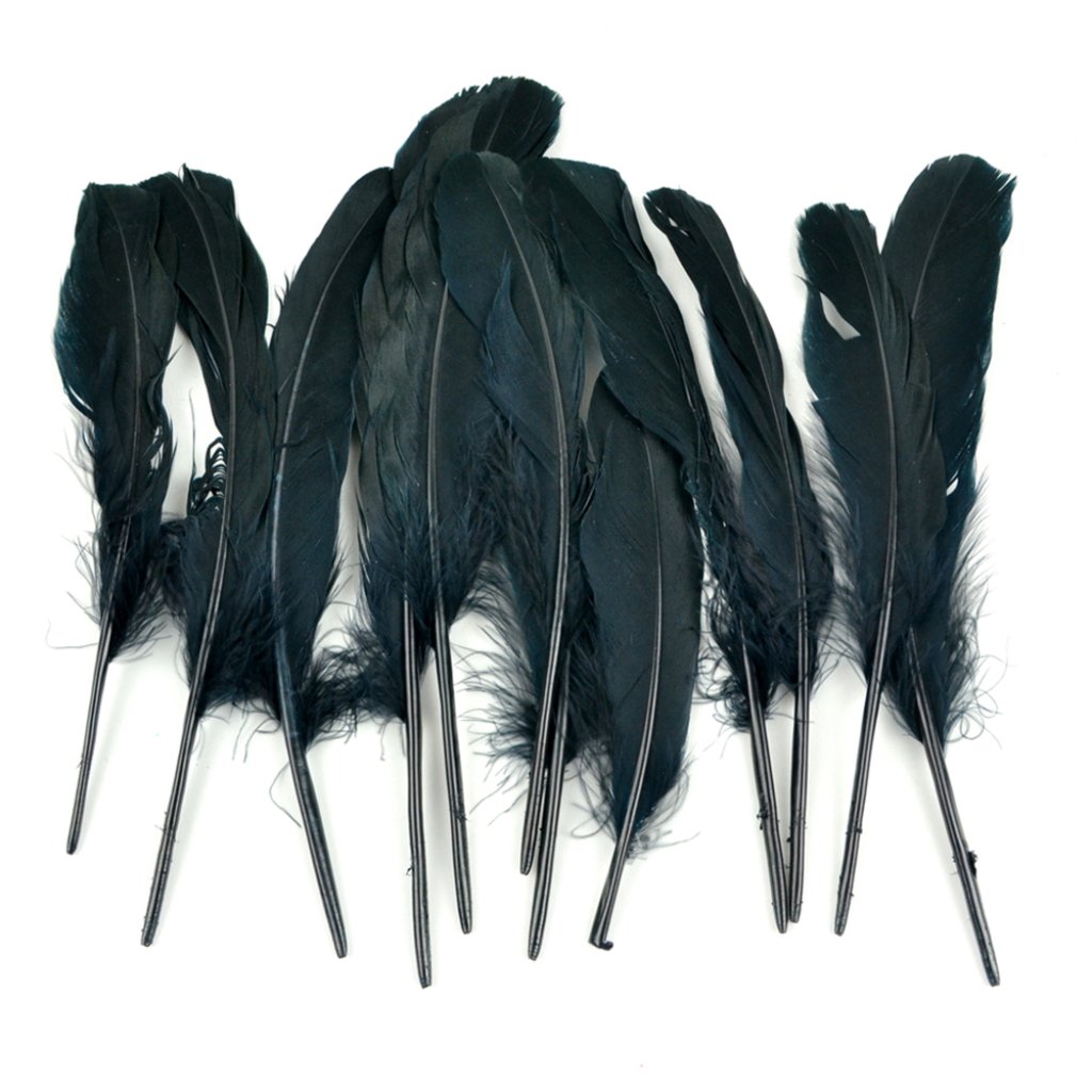 Goose Wing Rounds 7-8in Black 12Pcs 