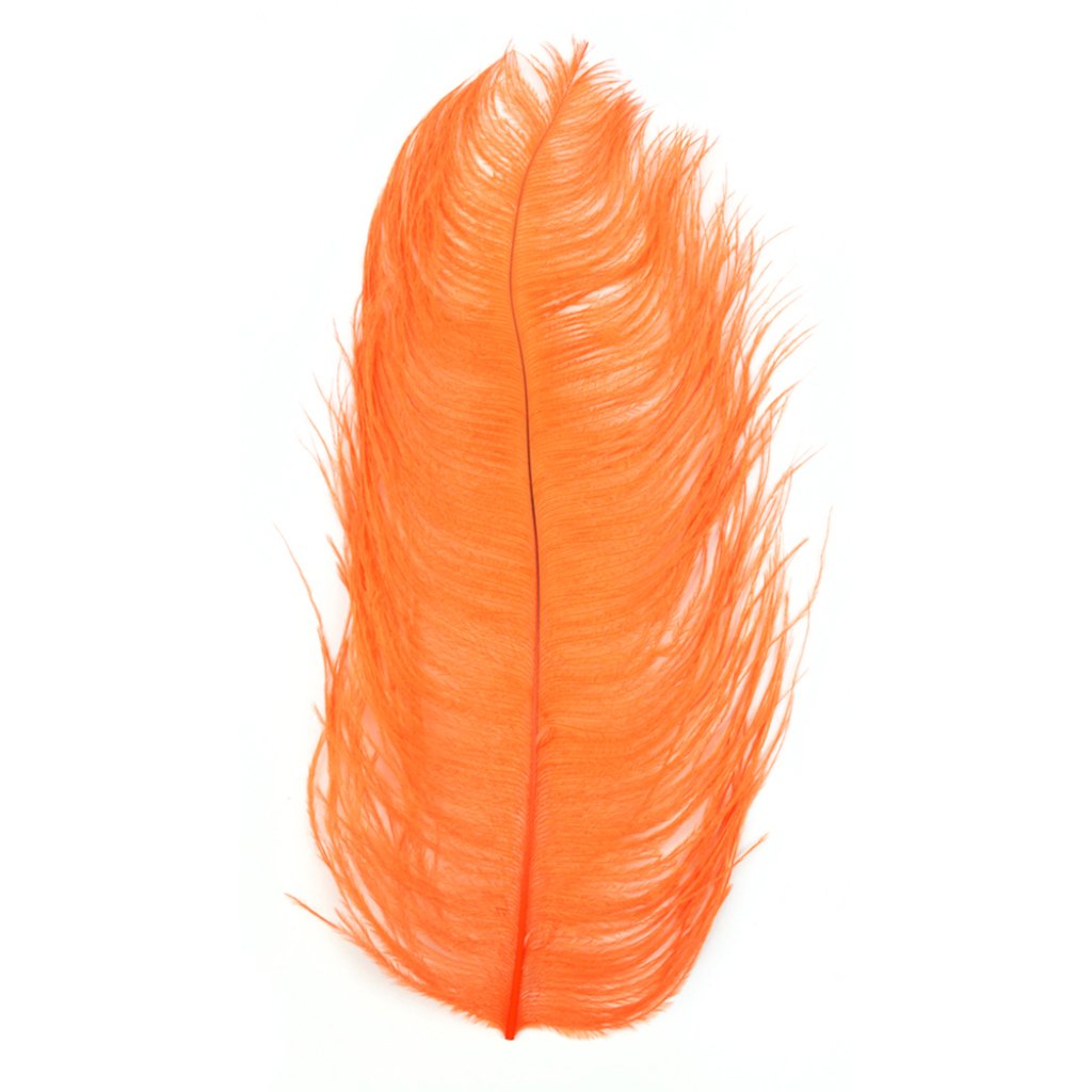 Ostrich Plume 13-15in Orange 1Pc 