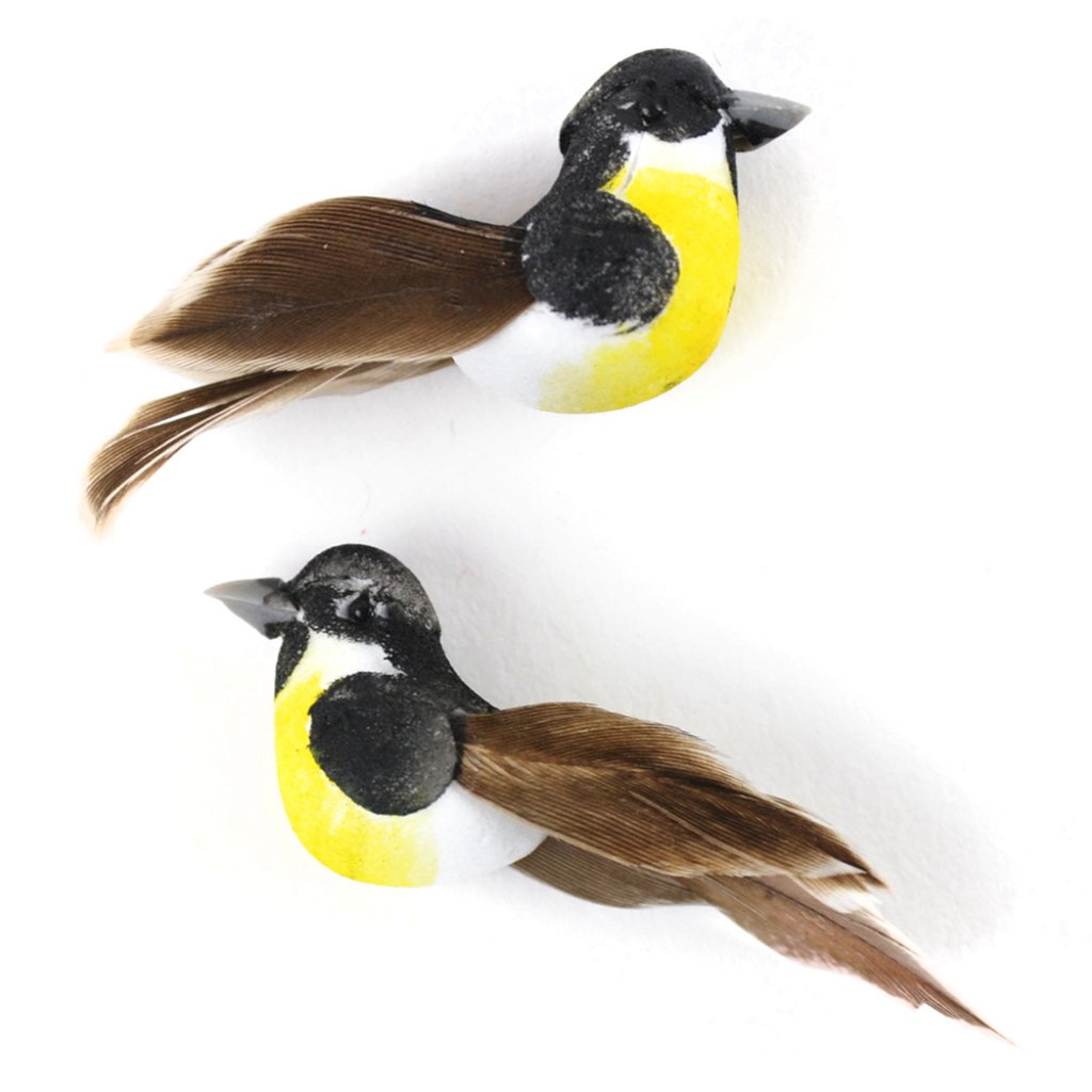 Mini Black And Yellow Bird 1.25in 2Pc 