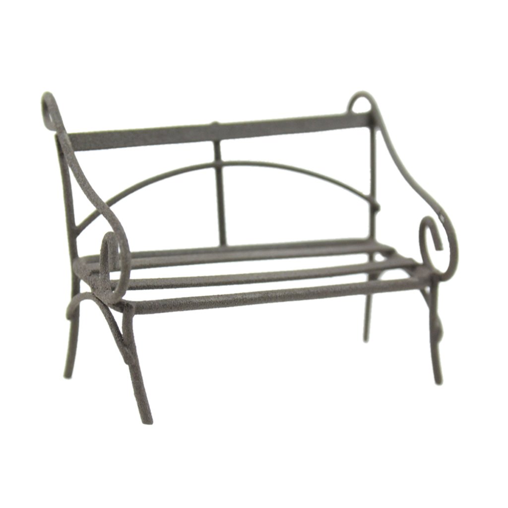 Micro Mini Garden Iron Bench Rustic 2in 