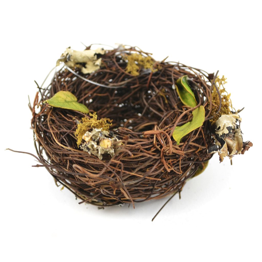 Artificial Vine Nest 3in With Leaves 1Pc 
