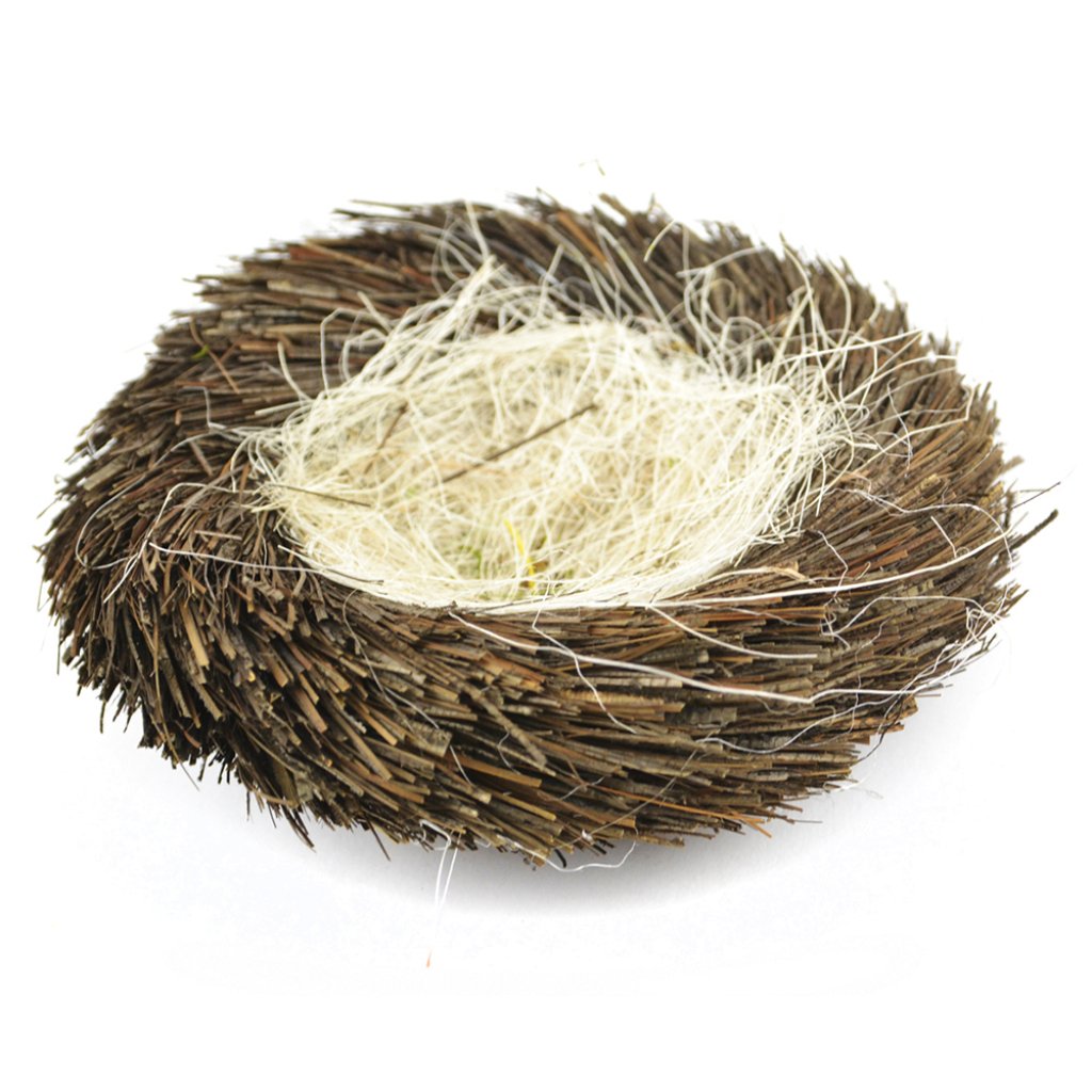 Artificial Brown Sisal And Grass Nest 5in 