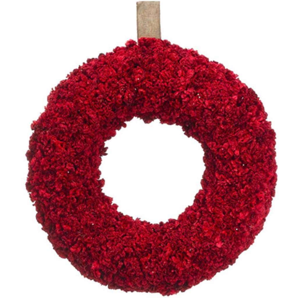 Glittered Preserved Celosia Wreath 