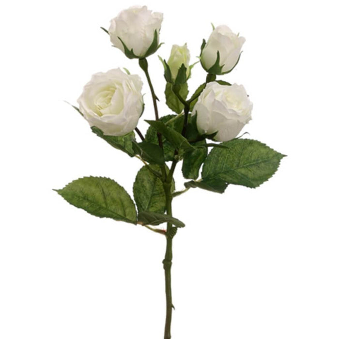 15.5"Cabbage Rose Spray Wh 
