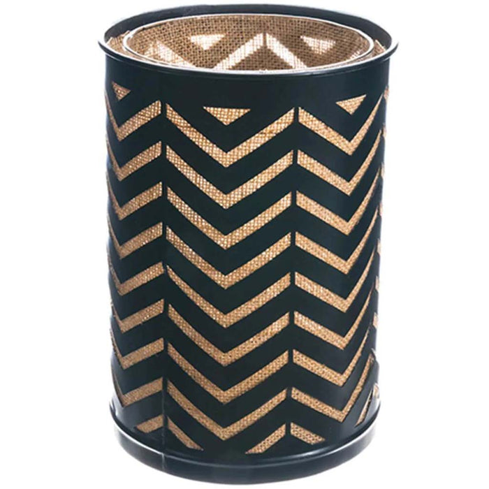 Metal/Jute Hurricane with Glass Candleholder 
