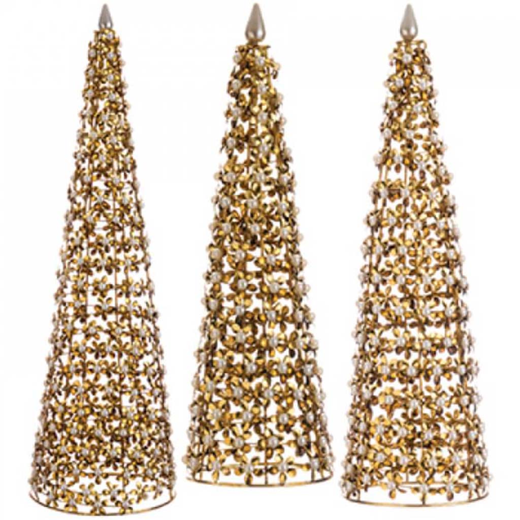 Pearl Cone Topiary Set of 3 