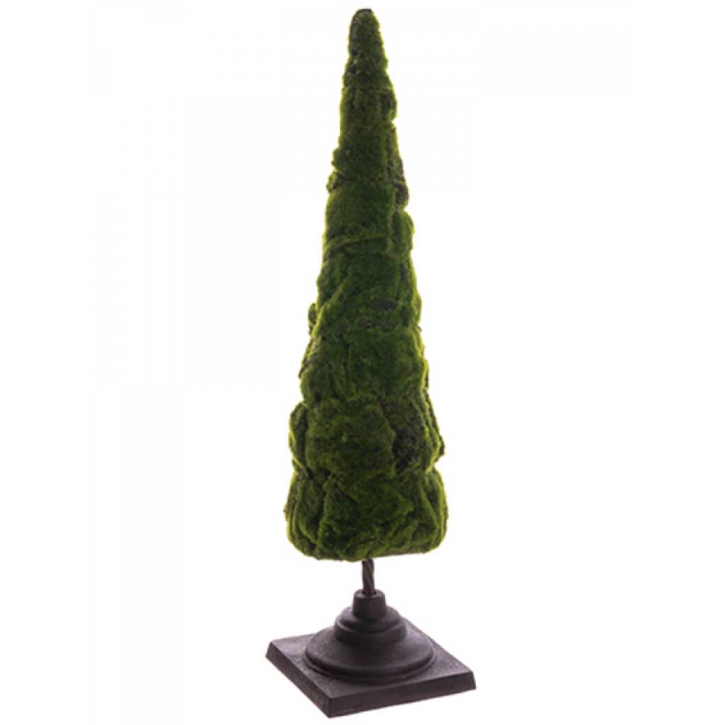 Glittered Moss Cone Topiary with Stand 