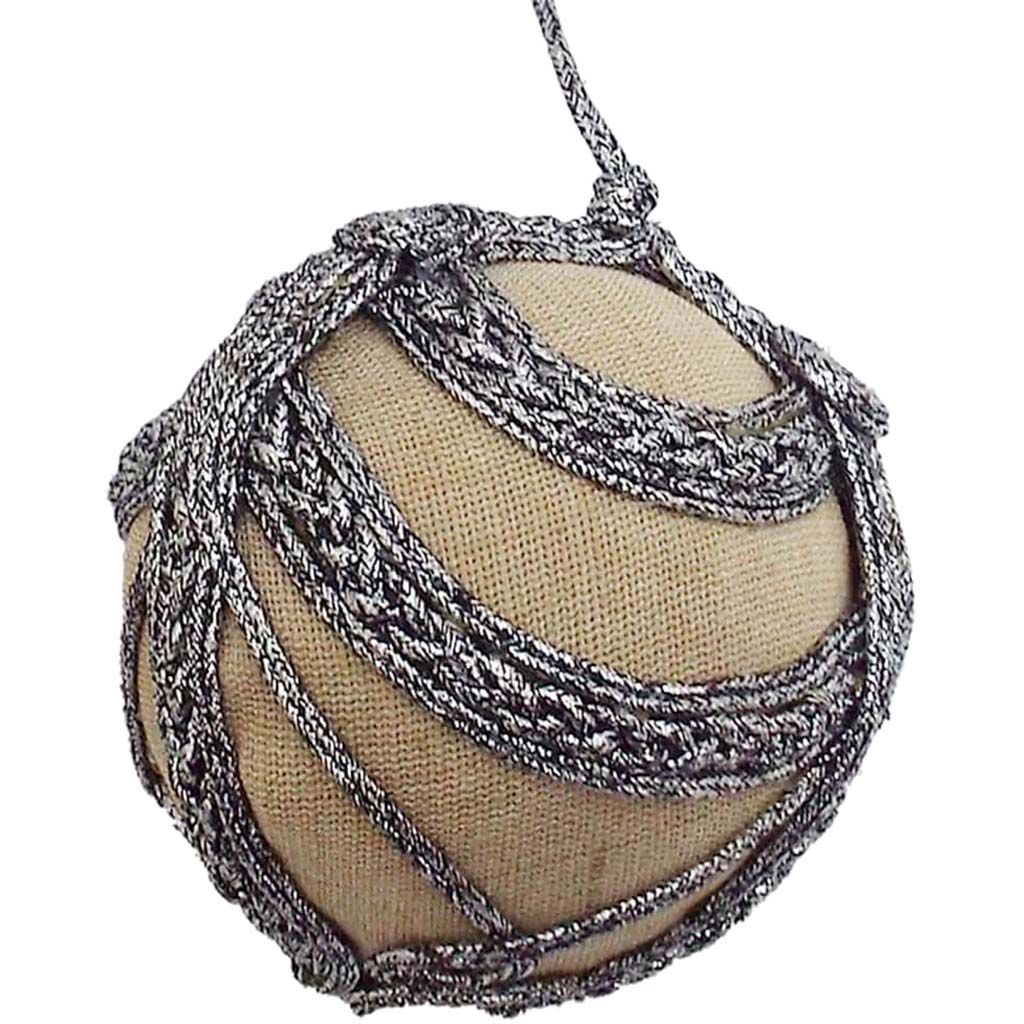 Cotton Jute Swirl Ball Ornament 