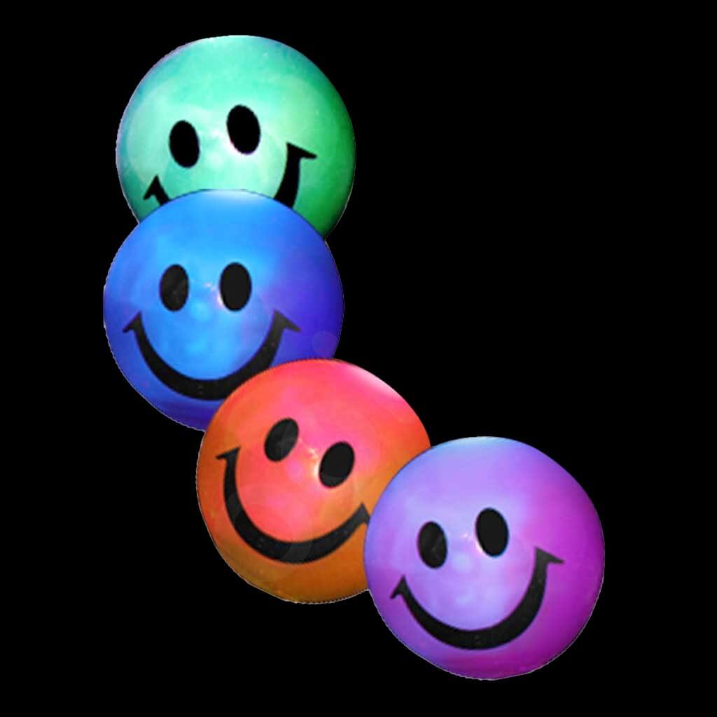 Led Smiley Face Bouncing Balls Assorted