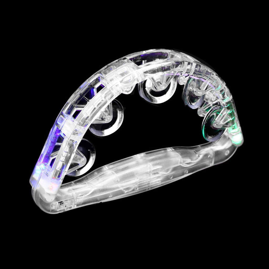 Led Tambourine 8in Clear