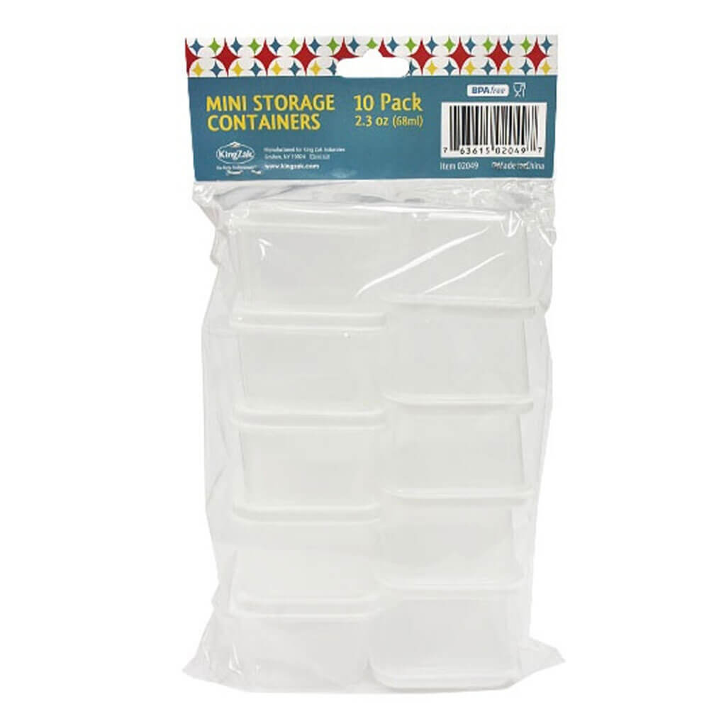 Mini Rectangle Container with Lid 3.2oz, 10ct