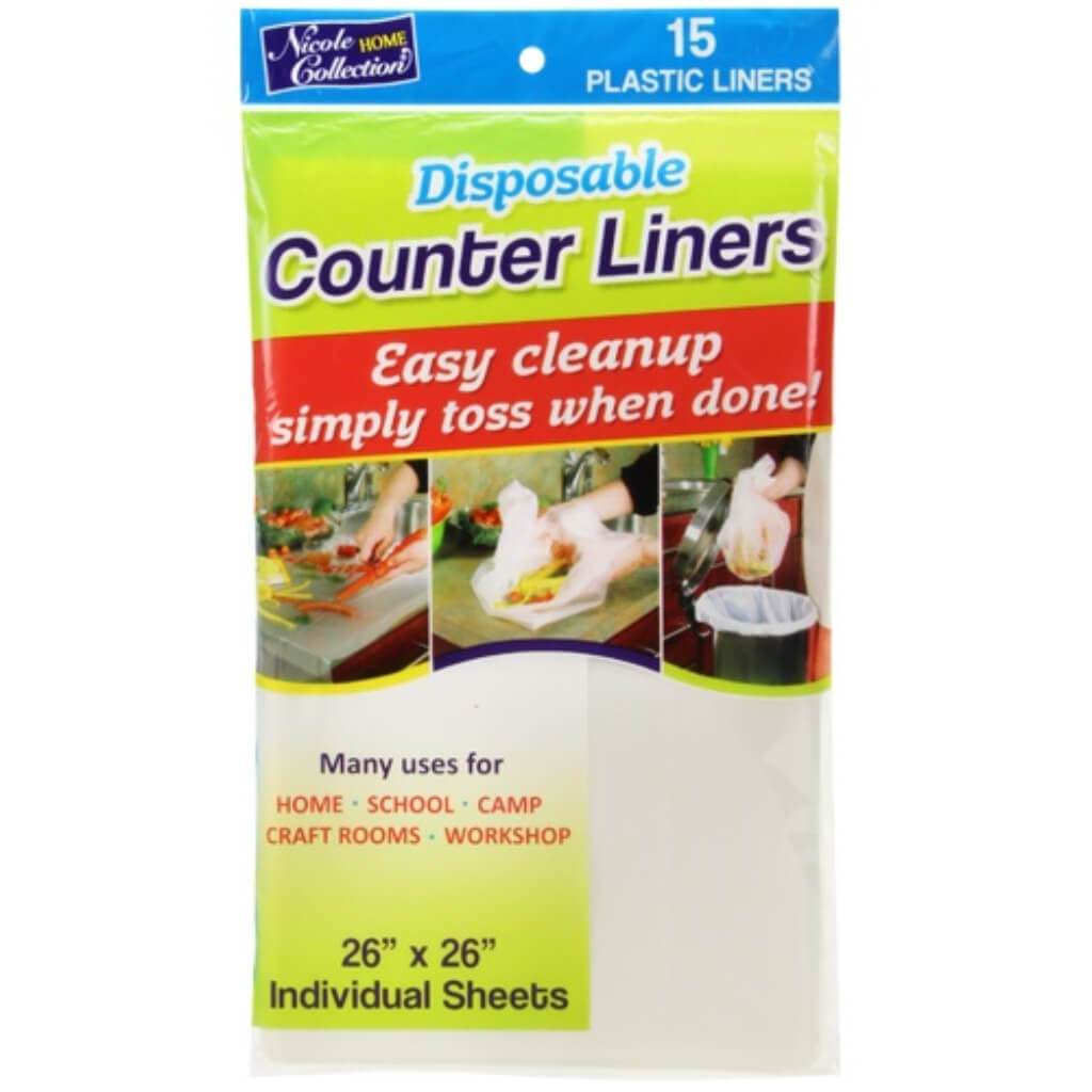 Disposable Plastic Counter Liners Transparent 26&quot; x 26&quot; 