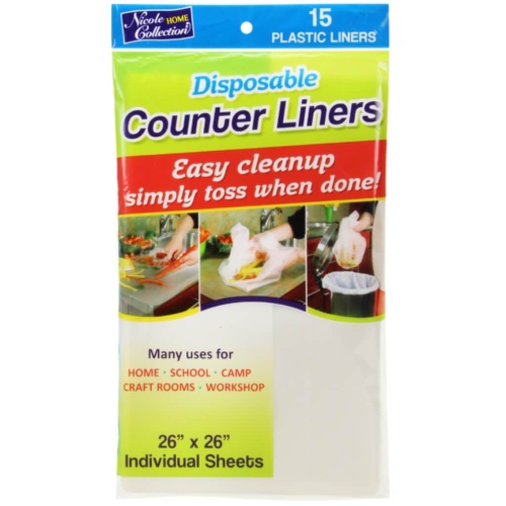 Disposable Plastic Counter Liners Transparent 26" x 26" 