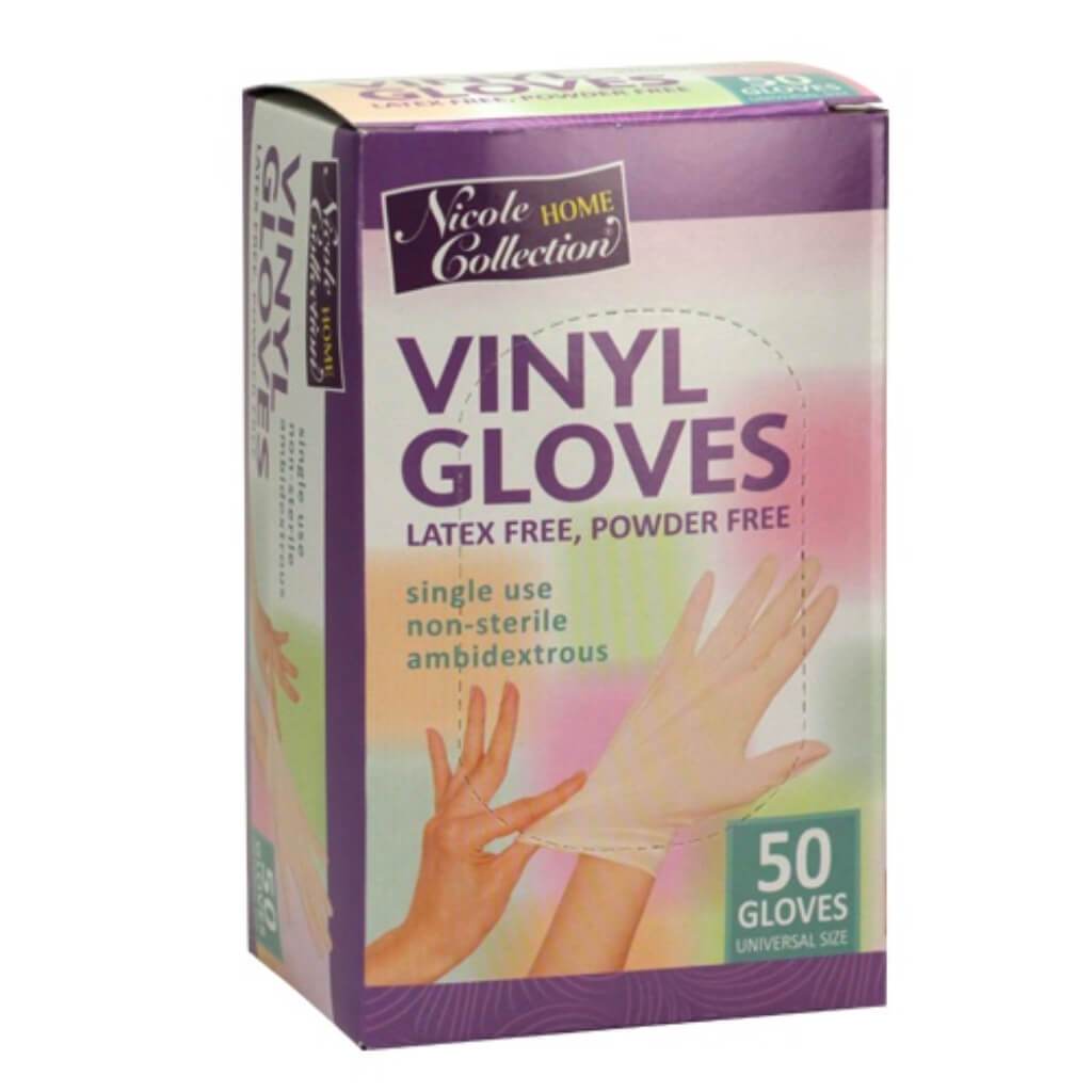 Universal Size Powder Free Vinyl Gloves 50 Count 