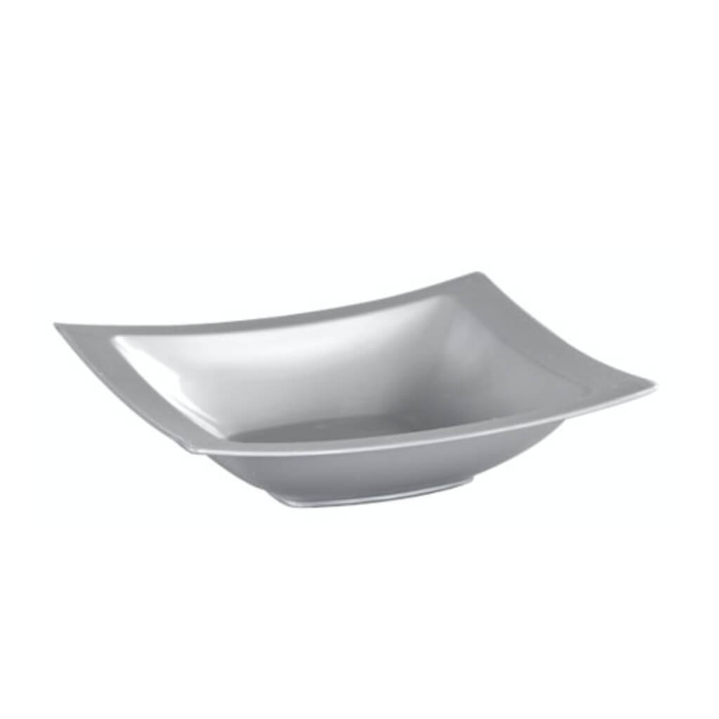 Rectangular Plastic Dessert Bowls Silver 5oz 