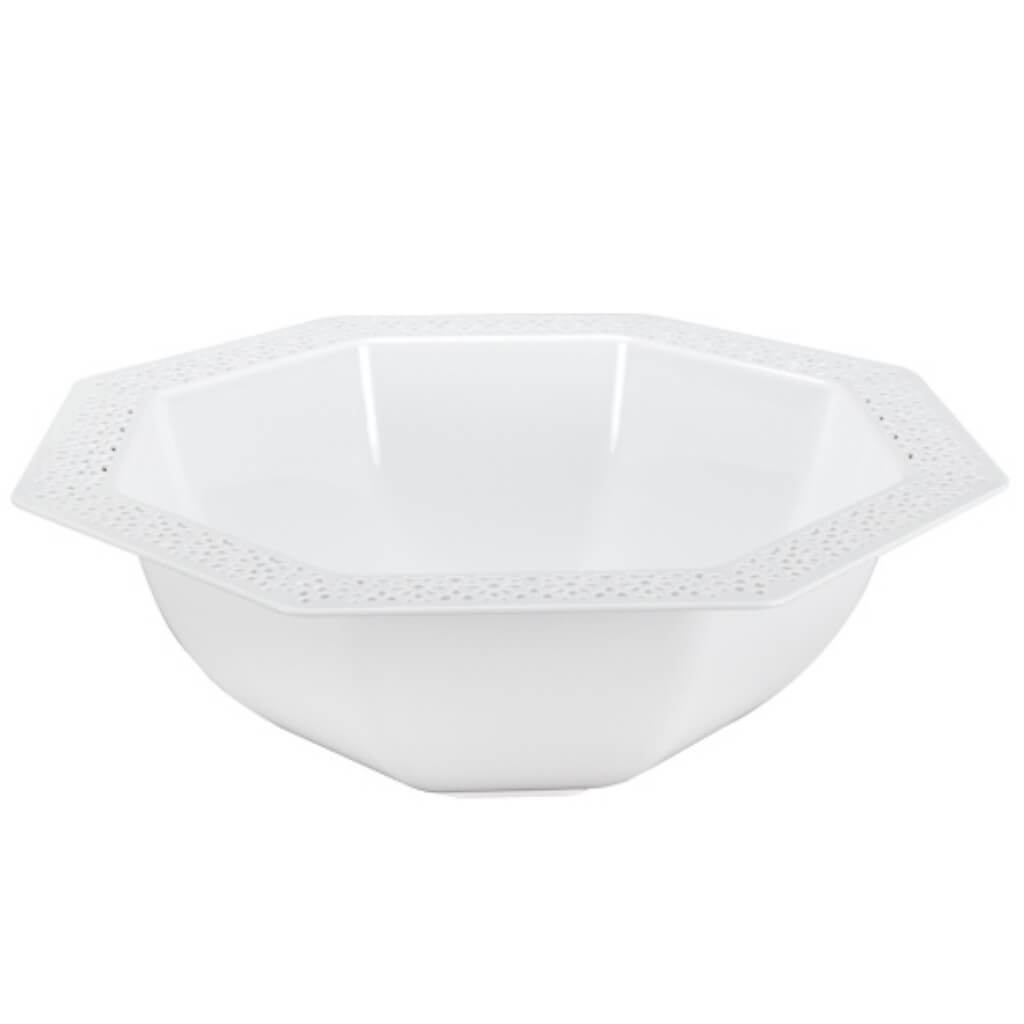 Lacetagon Plastic Bowls 2 Count Pearl 96oz 