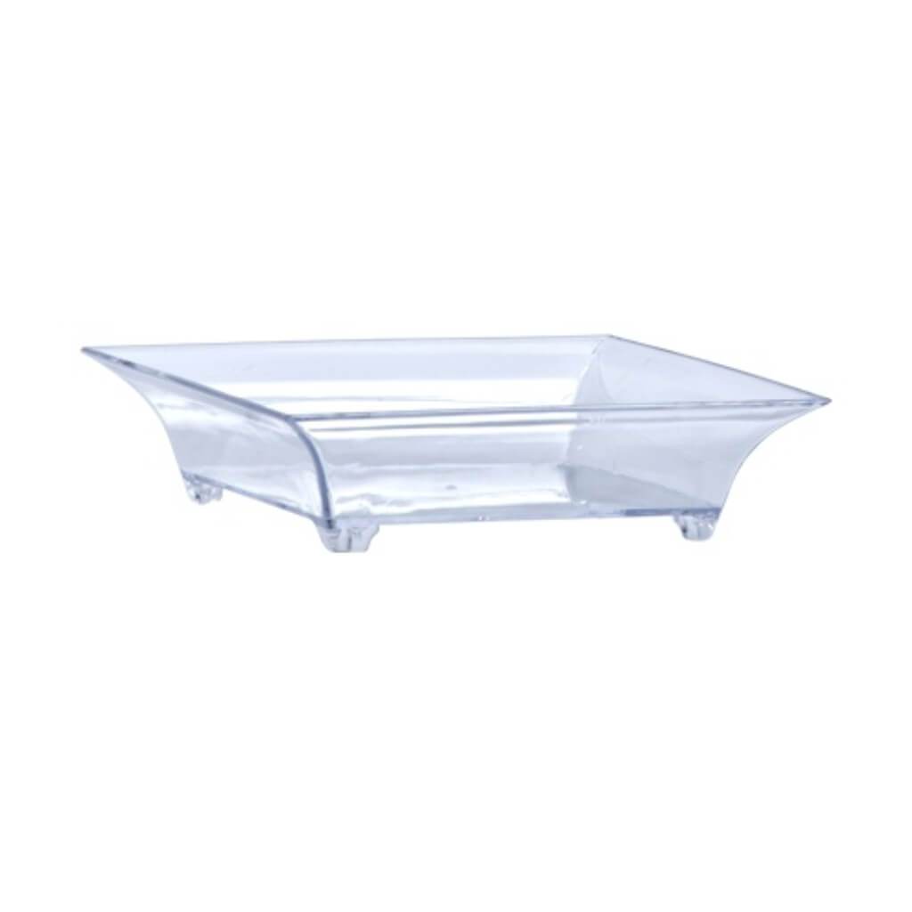 Mini Clear Plastic Square Footed Dish 