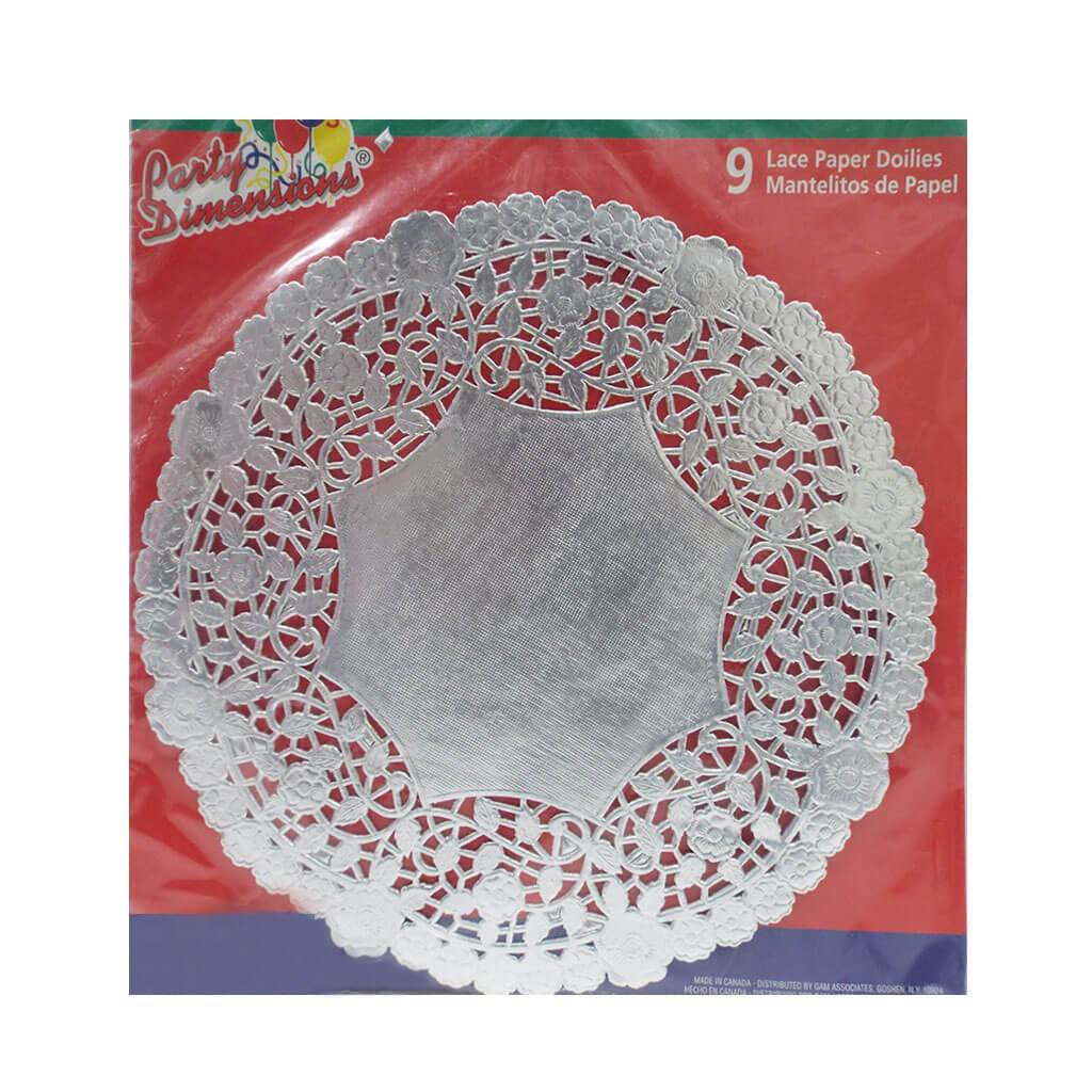 Round Lancaster Paper Doilies 10" Silver 