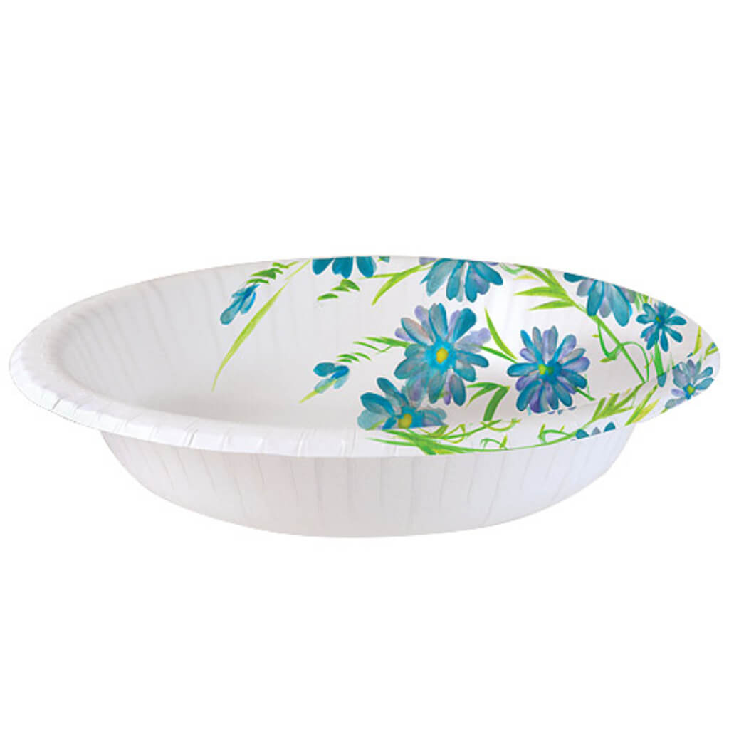 Everyday Floral 20oz Paper Bowl Blue 