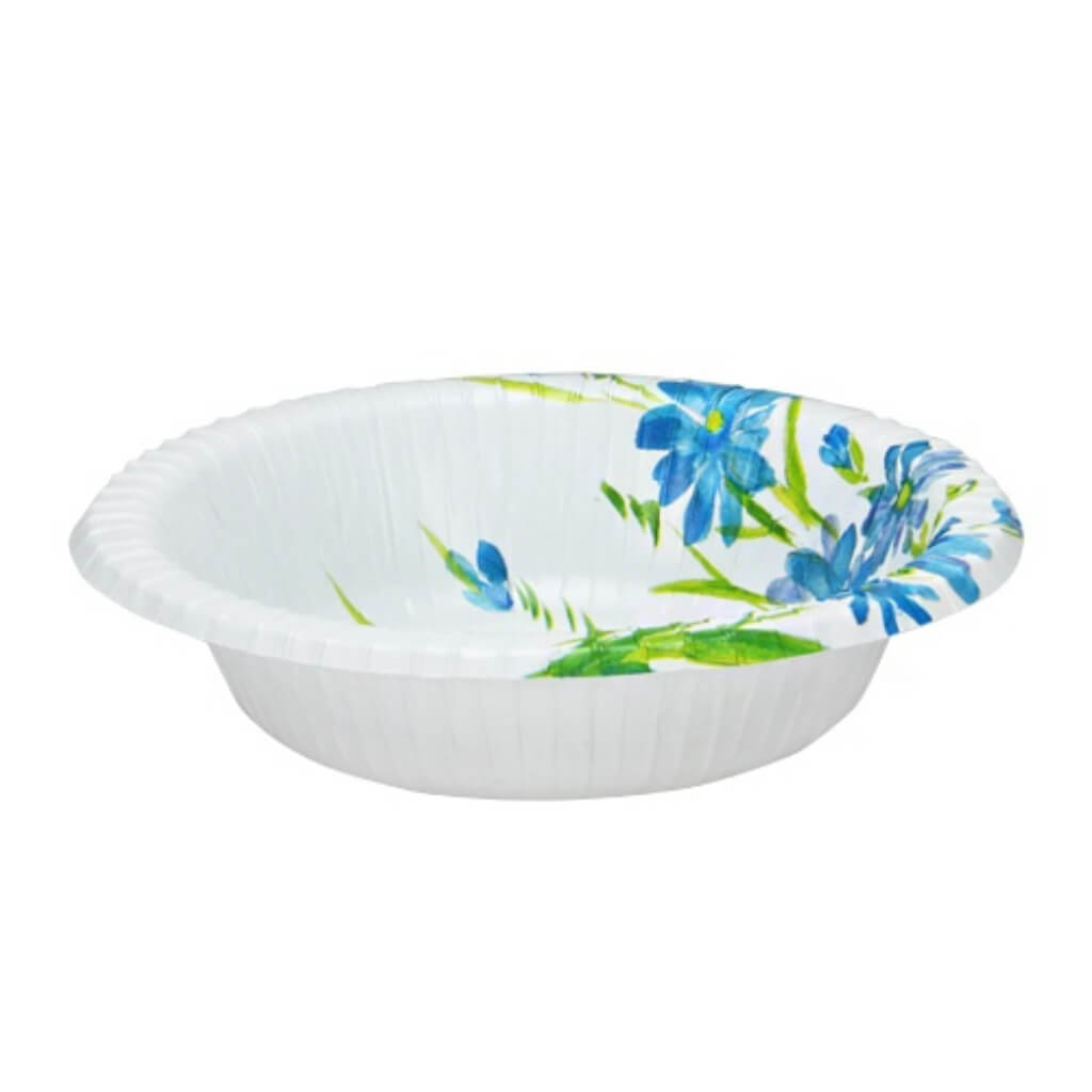 Everyday Floral 12oz Paper Bowl Blue 