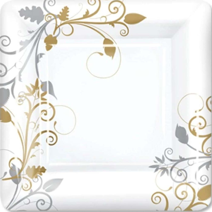 Bella Vite Shimmer Square Plate 10" 12 Count 