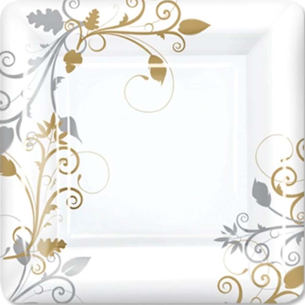 Bella Vite Shimmer Square Plate 10" 12 Count 