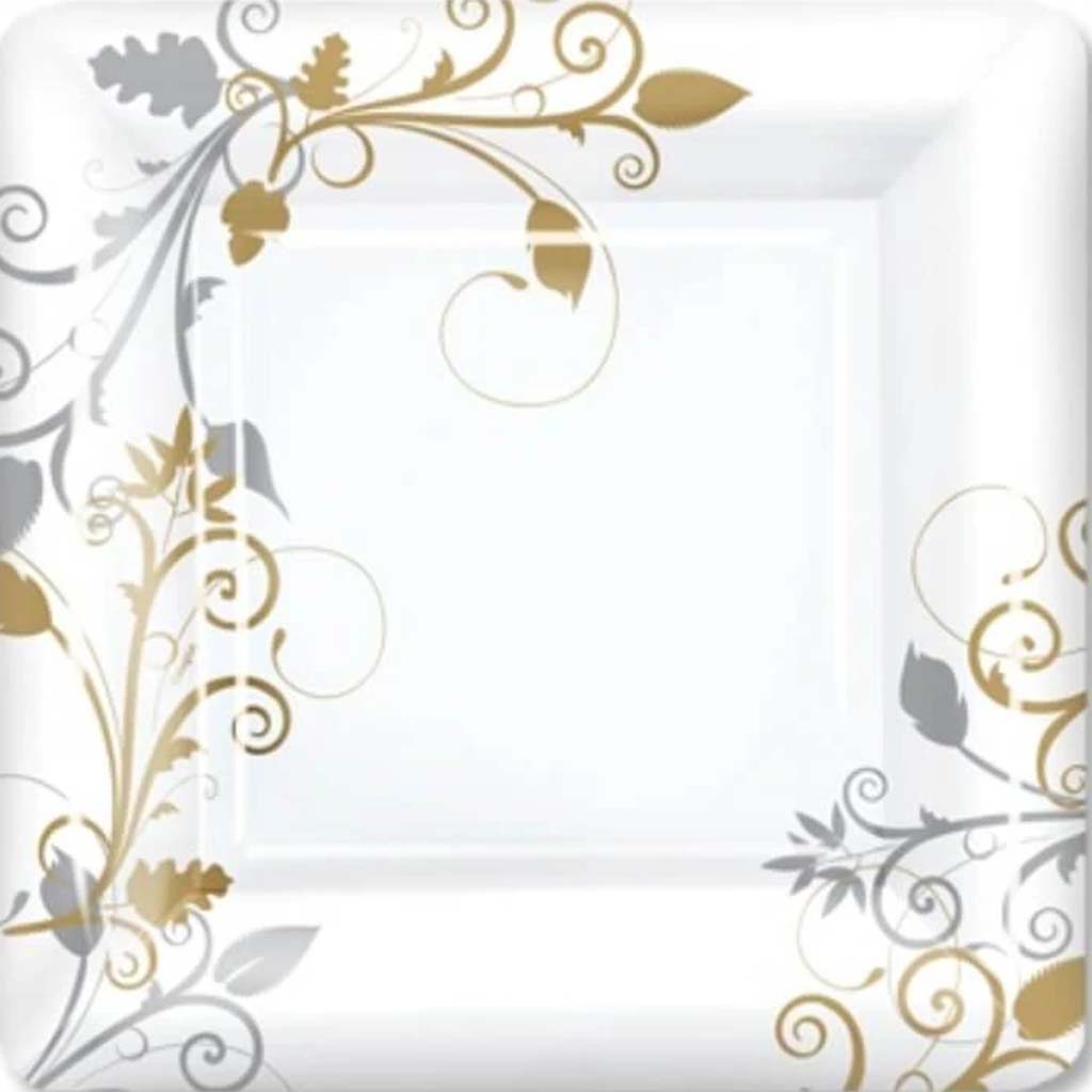 Bella Vite Shimmer Square Plates 9&quot; 12 Count 