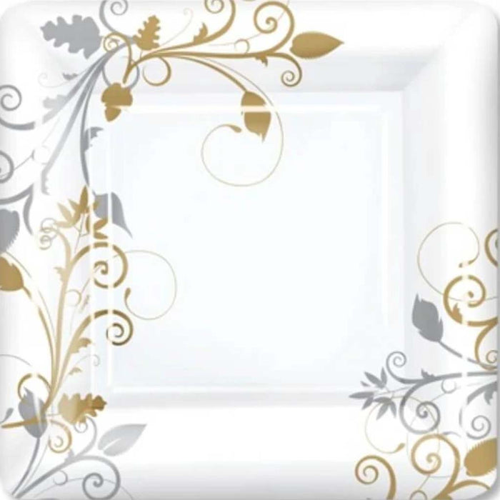 Bella Vite Shimmer Square Plates 9" 12 Count 