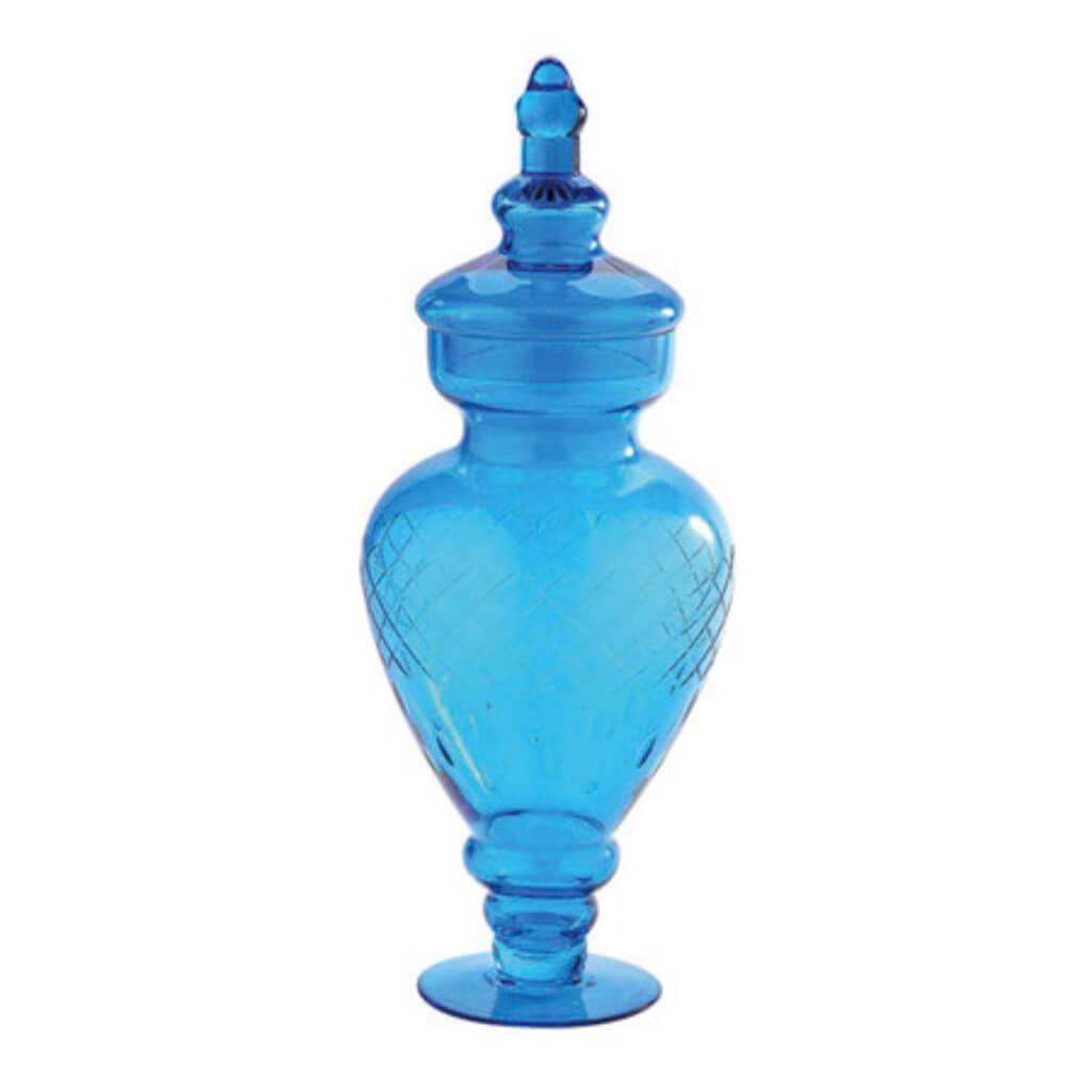 JAR W/LID H:15&quot; D:4.5&quot; BLUE 