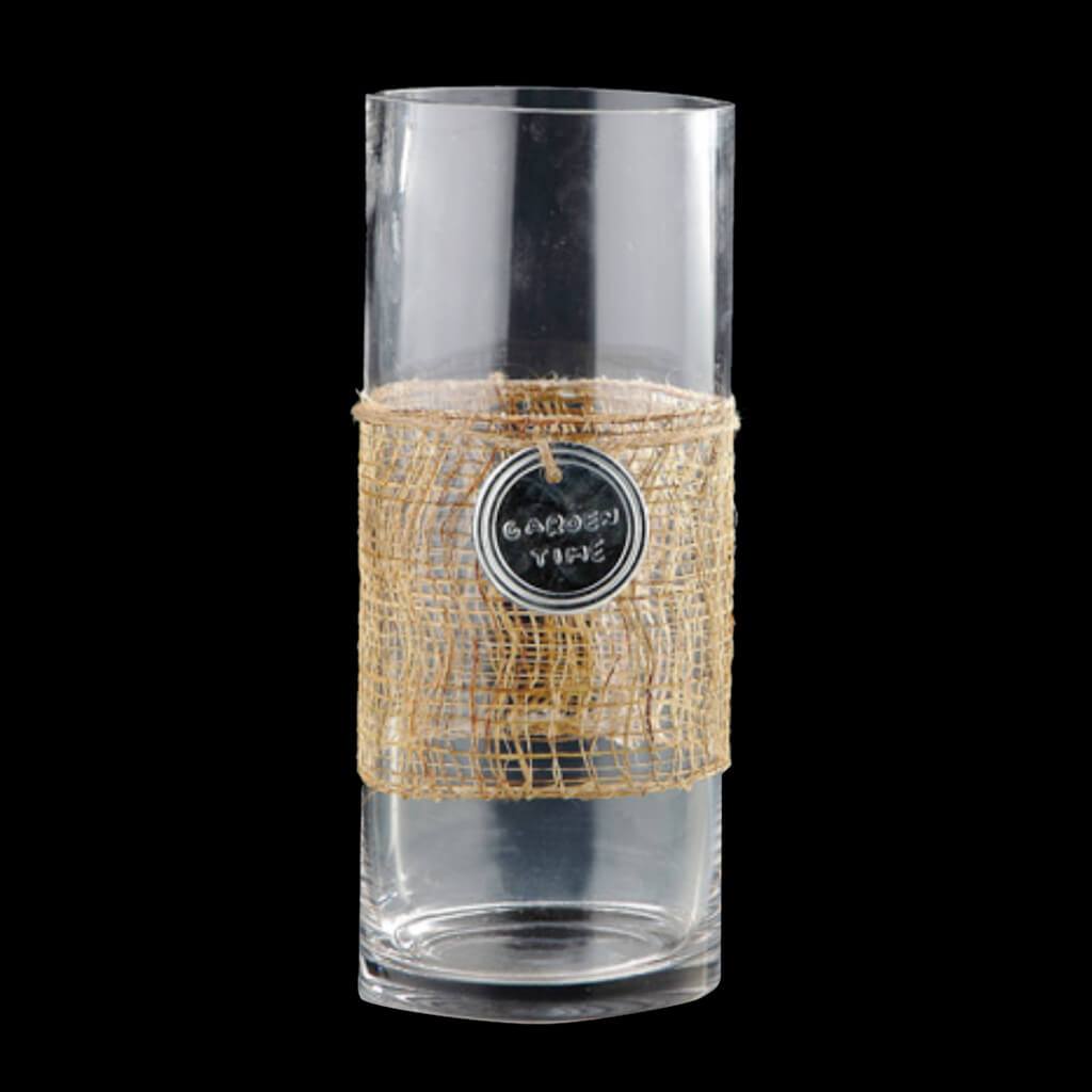 VASE H:13.5" D:5.5" CLEAR 