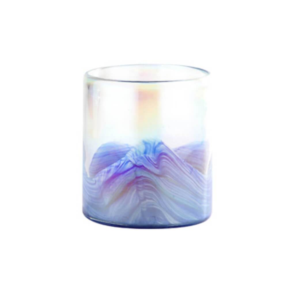 VASE H:6.5" D:6" BLUE 