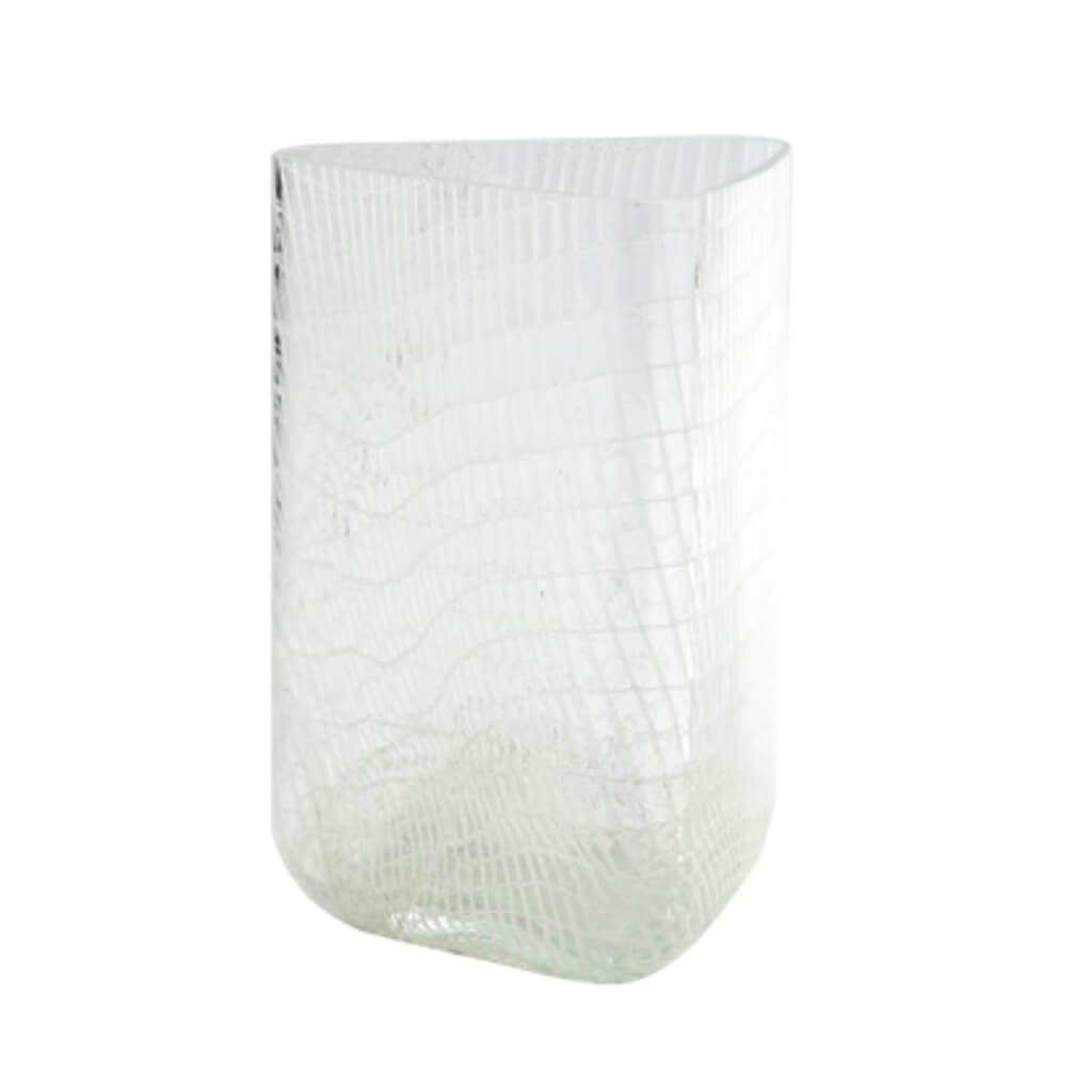 VASE L:7.5"W:6.5"H:10.5" CLR/WHIT 