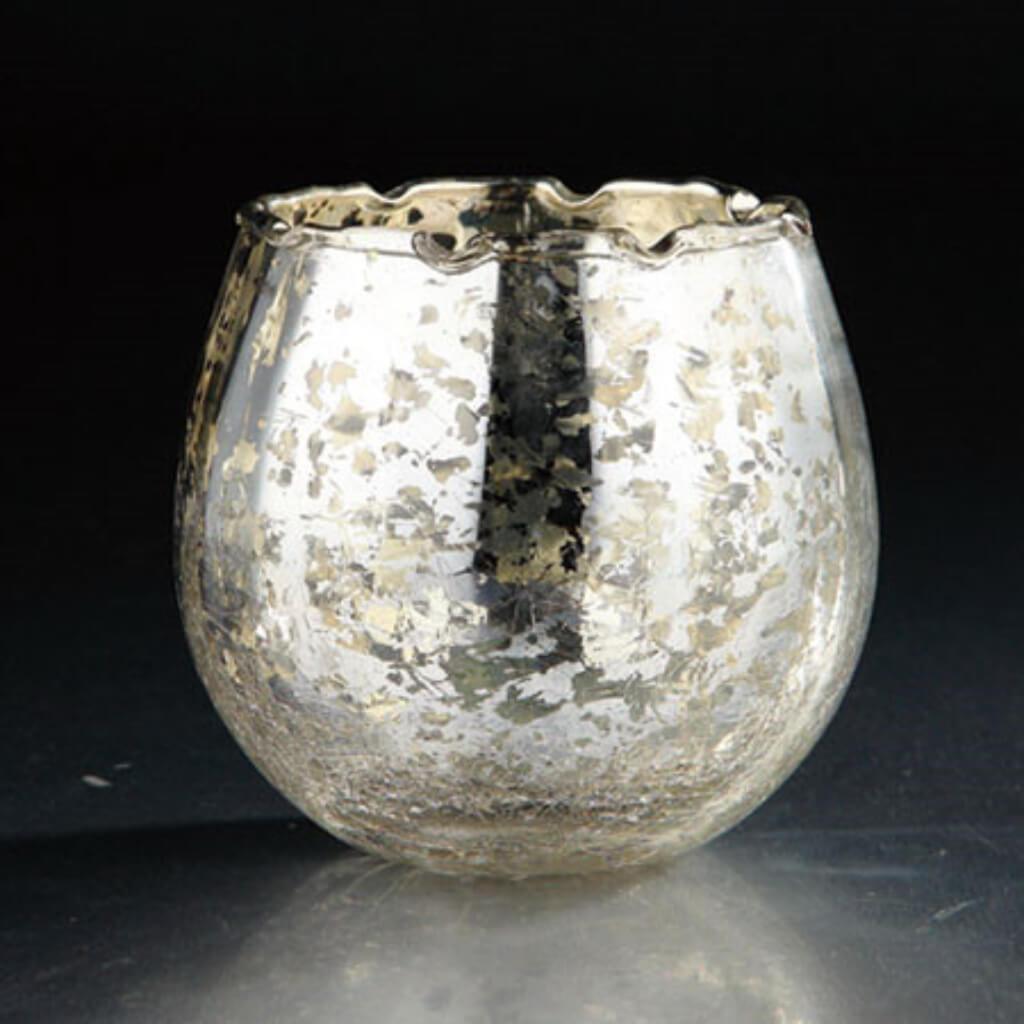 Hurricane Candleholder H:4.5&quot; D:5&quot; Silver 