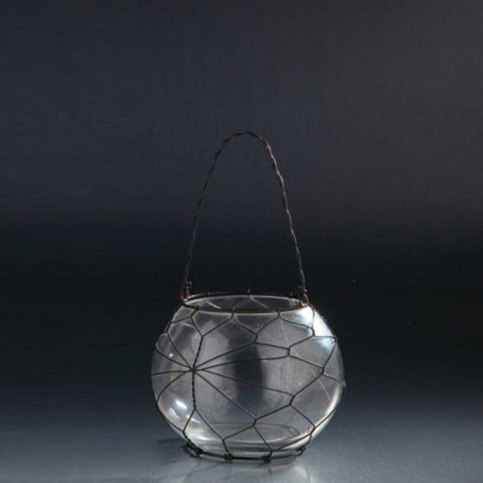 Candleholder With Wire H:4.5" D:6.5" Clear 