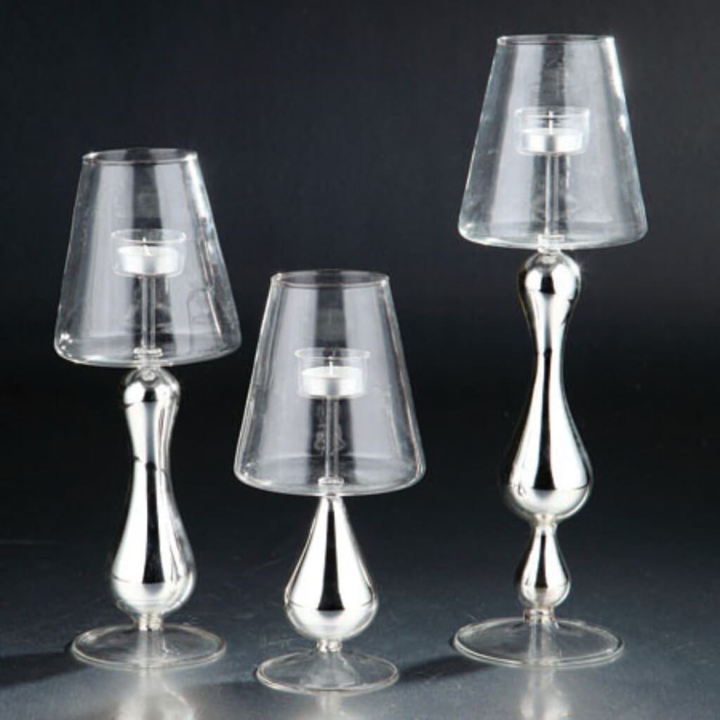 Candleholder H:10"/13"/15.5"D4.5" Clear 