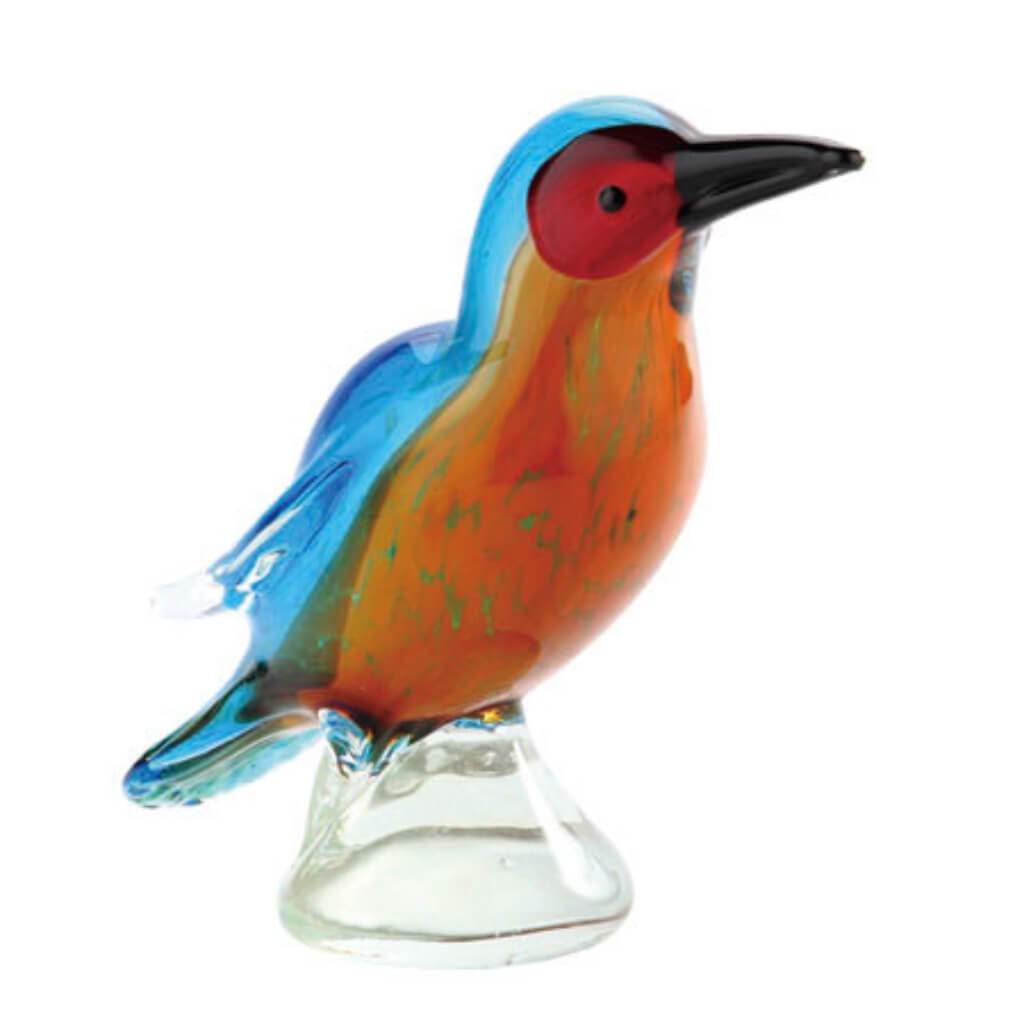 Glass Bird L:7"W:3"H:6.5" Multi 