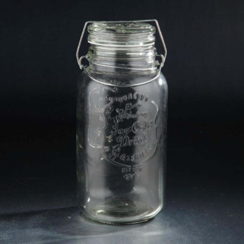 Jar W/Lid L:5.5&quot;W:5.5&quot;H:12.5&quot; Clear 