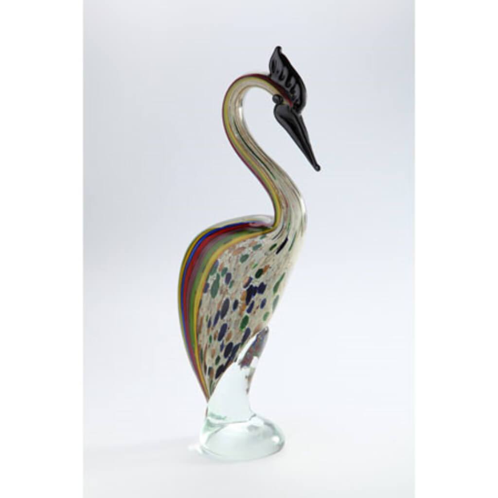 Glass Bird L:8.5"W:4.5"H:21.5" Multi 