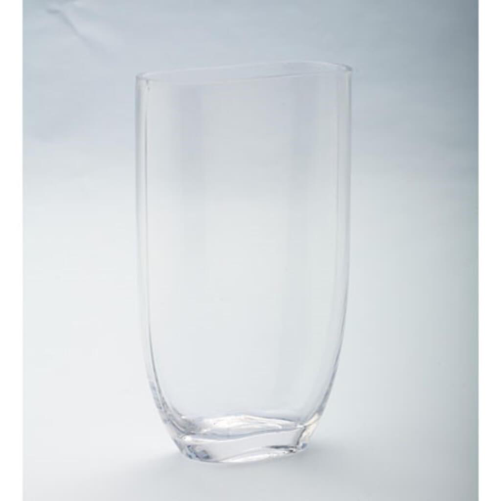 Tapered Oval Vase L:5&quot; W:2.5&quot; H:8.5&quot; Clear 