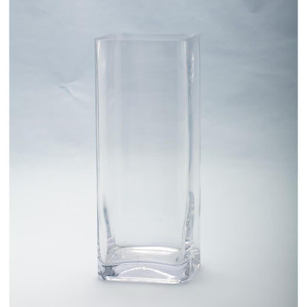 Square Vase L:5&quot; W:5&quot; H:12&quot; Clear 