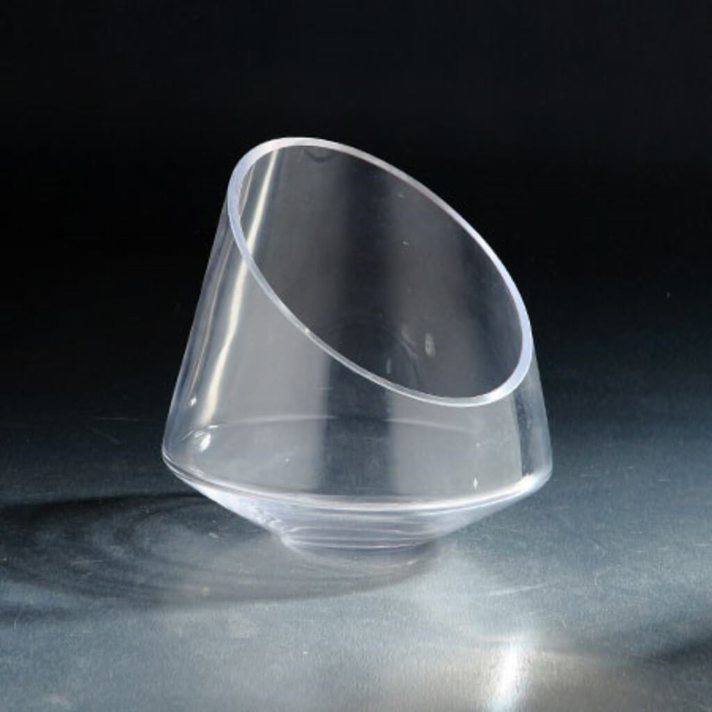 Angled Rim Candleholder H:7.5" D:8" Clear 