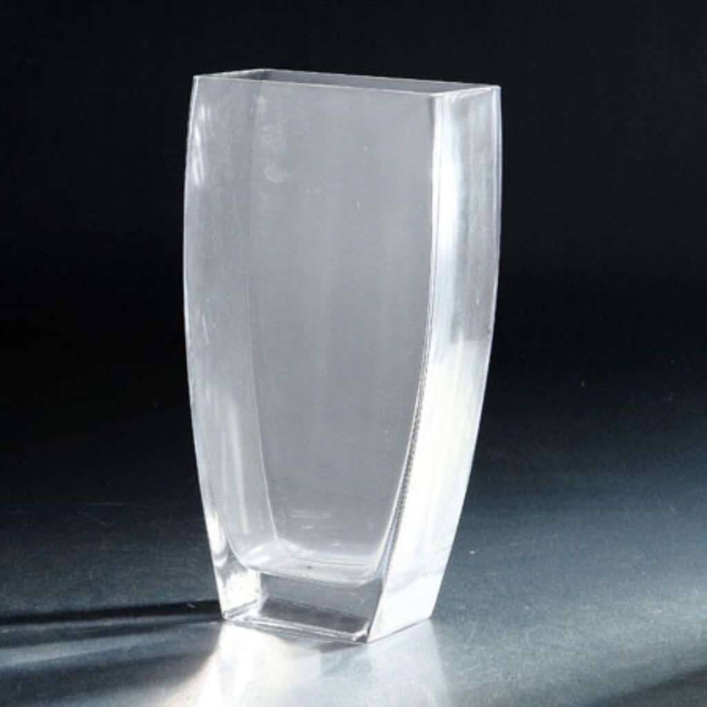 Tapered Rectangle Vase L:6"W:3"H:12" Clear 