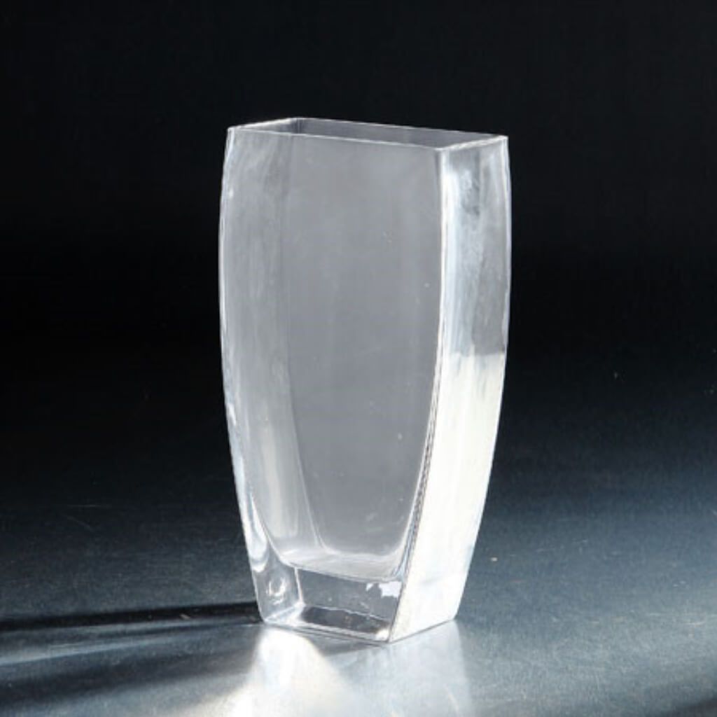Tapered Rectangle Vase L:5"W:3"H:10" Clear 
