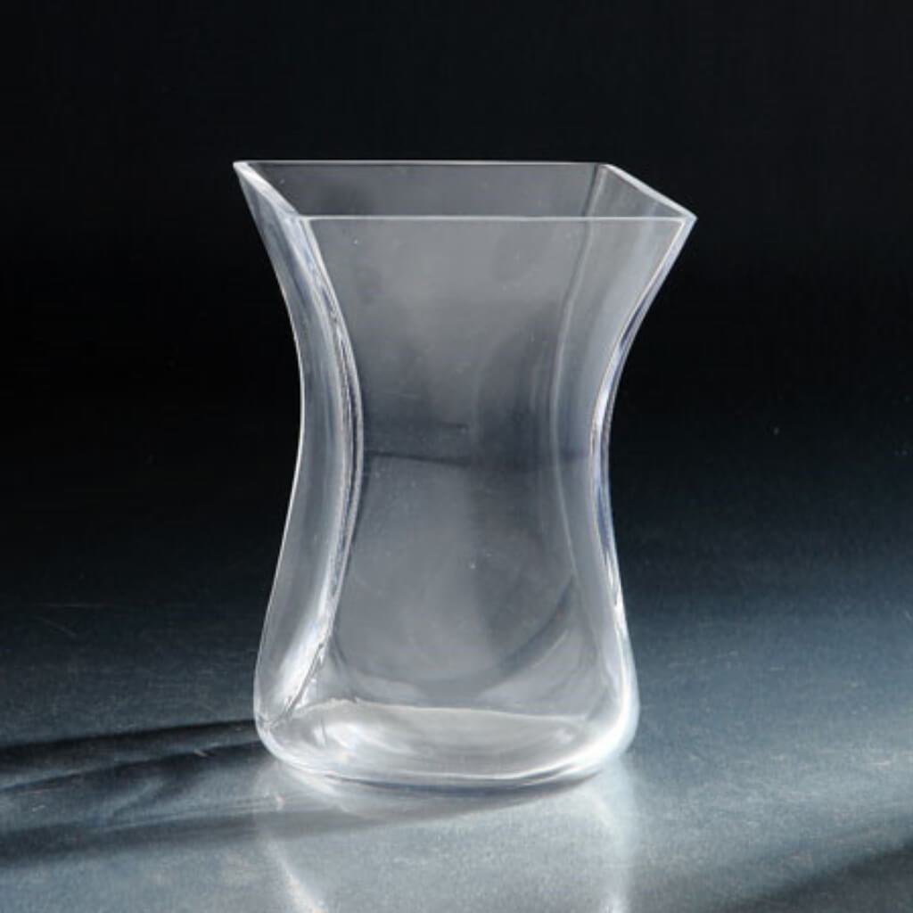 Tapered Square Vase L:7" W:7"H:10" Clear 