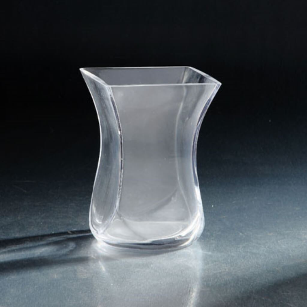 Tapered Square Vase L:5"W:5"H:7.5" Clear 