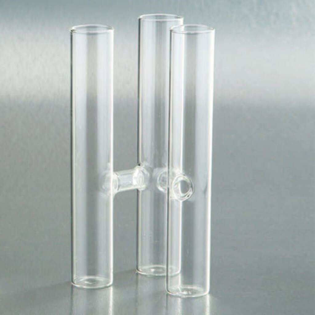 Candleholder H:7"D:3.5"X3" Clear 