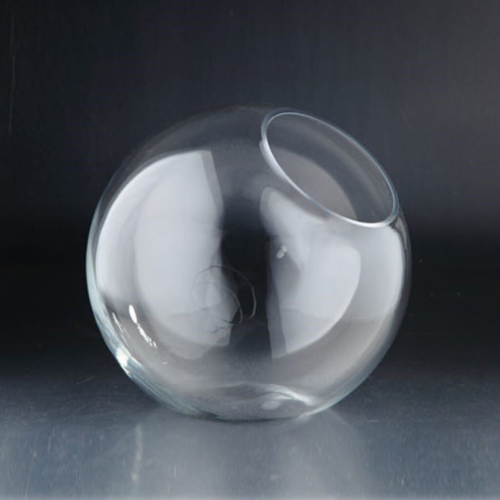 Vase H:6.5" D:7" Clear 