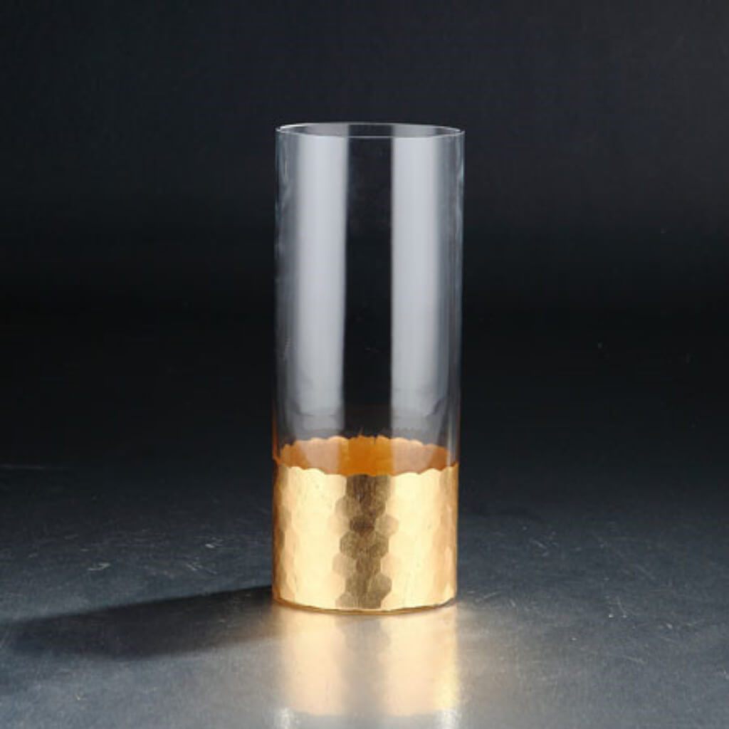 Vase H:10" D:4" Gold 