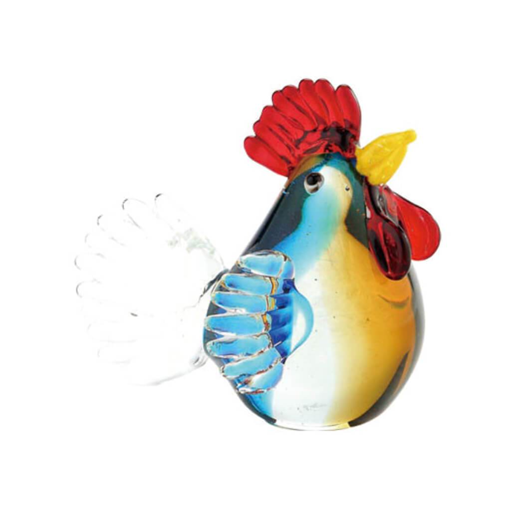 GLASS CHICKEN L:6"W:5.5"H:5" MULTI 